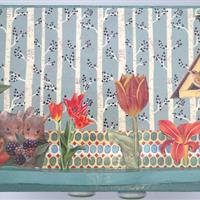 Puppenschrank "Hasen im Eichenwald"   